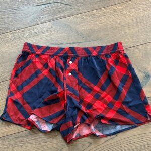 Aerie Red and Navy Plaid Boxer Shorts